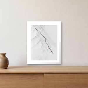 Custom Strava Route Print, Personalized GPS Map with Name Date Distance, Printable PDF 30 x 40 cm, Running Art Gift image 1