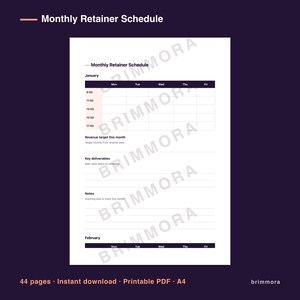 Freelance Planner with Retainer Tracker Client Log Printable PDF zdjęcie 4