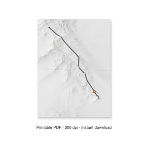 Custom Strava Route Print, Personalized GPS Map with Name Date Distance, Printable PDF 30 x 40 cm, Running Art Gift image 6