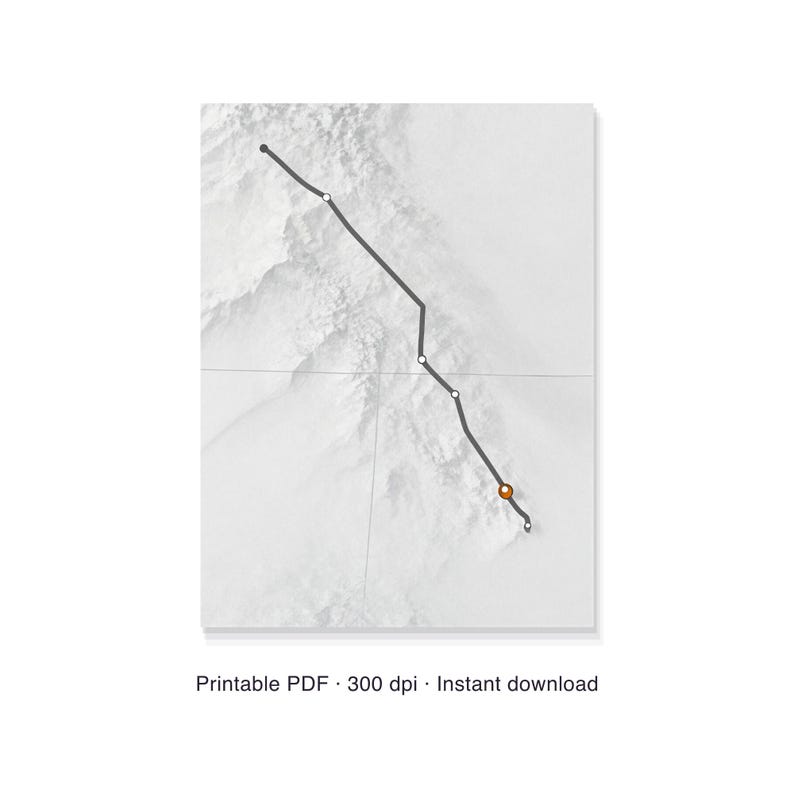 Custom Strava Route Print, Personalized GPS Map with Name Date Distance, Printable PDF 30 x 40 cm, Running Art Gift image 6