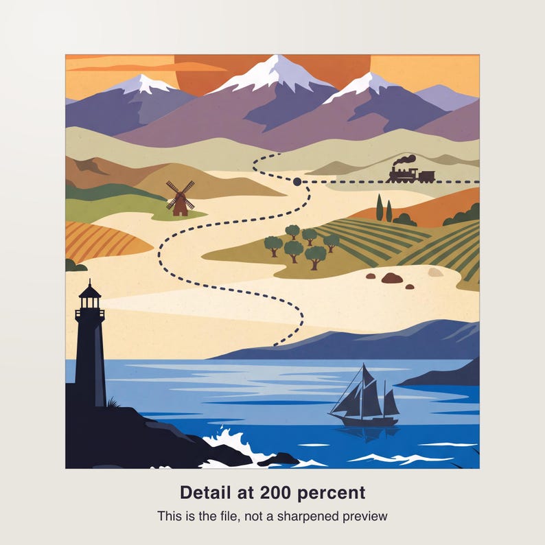 Digitale Hochzeits-Reisekarte als Gästebuch-Poster – Linienzeichnung auf Naturweiss, PDF bis 30x40 cm, Sofort-Download imagen 3