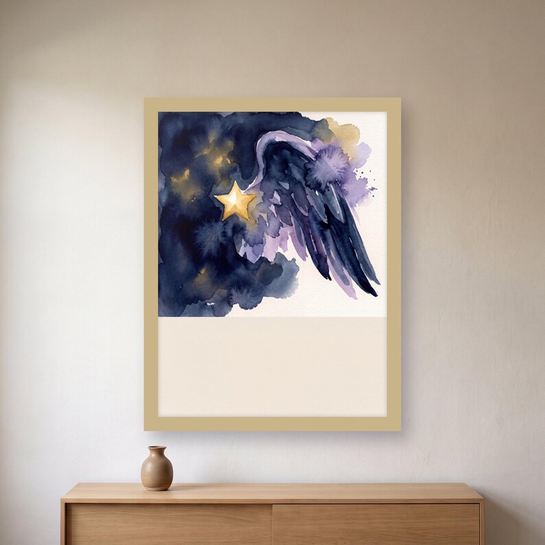 angel baby memorial print personalized with name, printable PDF 8x10 in, instant download, digital file Bild 1