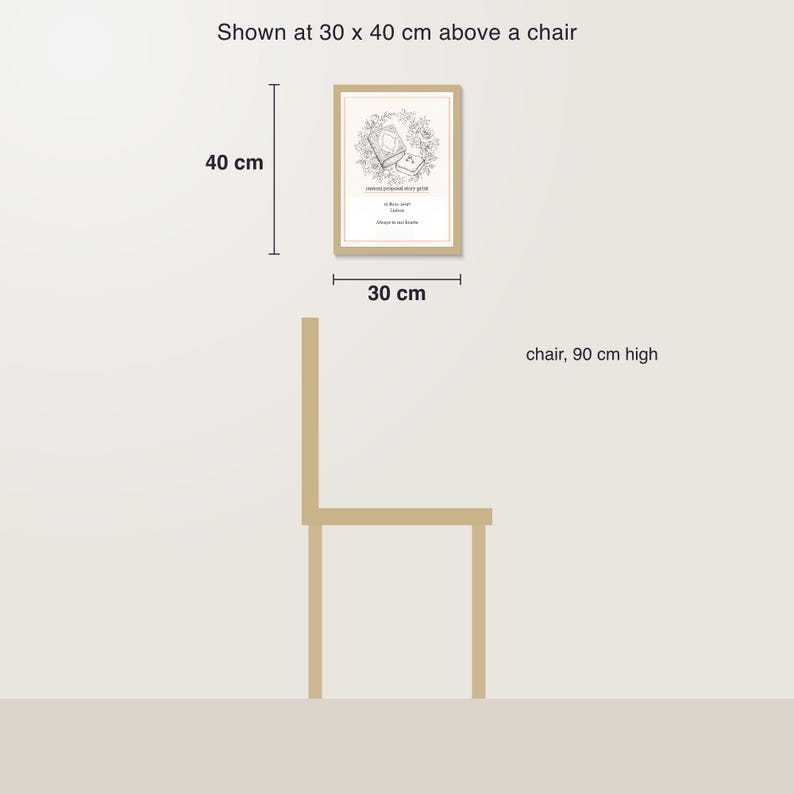 Hoe hij je ten huwelijk vroeg - Afdrukbare poster, gepersonaliseerd aanzoekverhaal met datum en locatie, printbaar PDF-bestand 30 x 40 cm afbeelding 4
