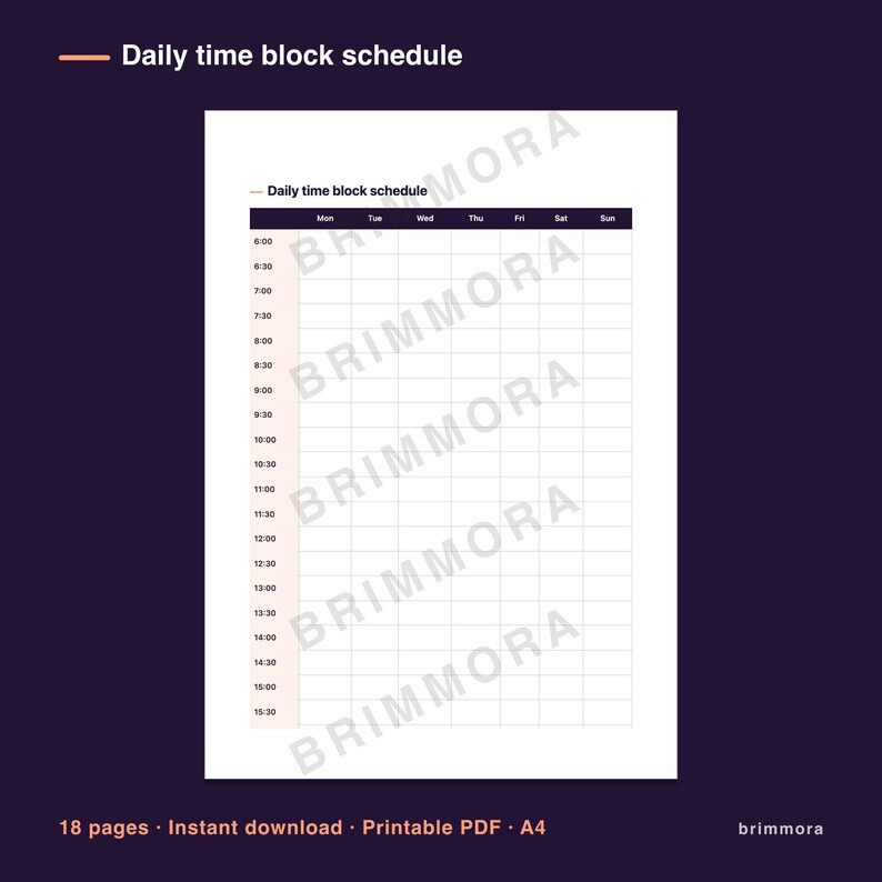 adhd weekly planner printable pdf, time management pages image 3