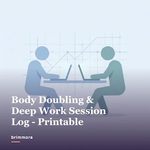 Body Doubling & Deep Work Session Log Printable Planner PDF bild 1