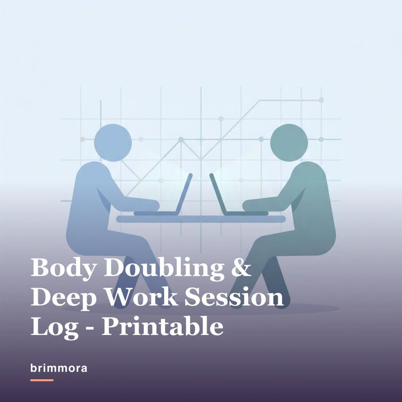 Body Doubling & Deep Work Session Log Printable Planner PDF bild 1