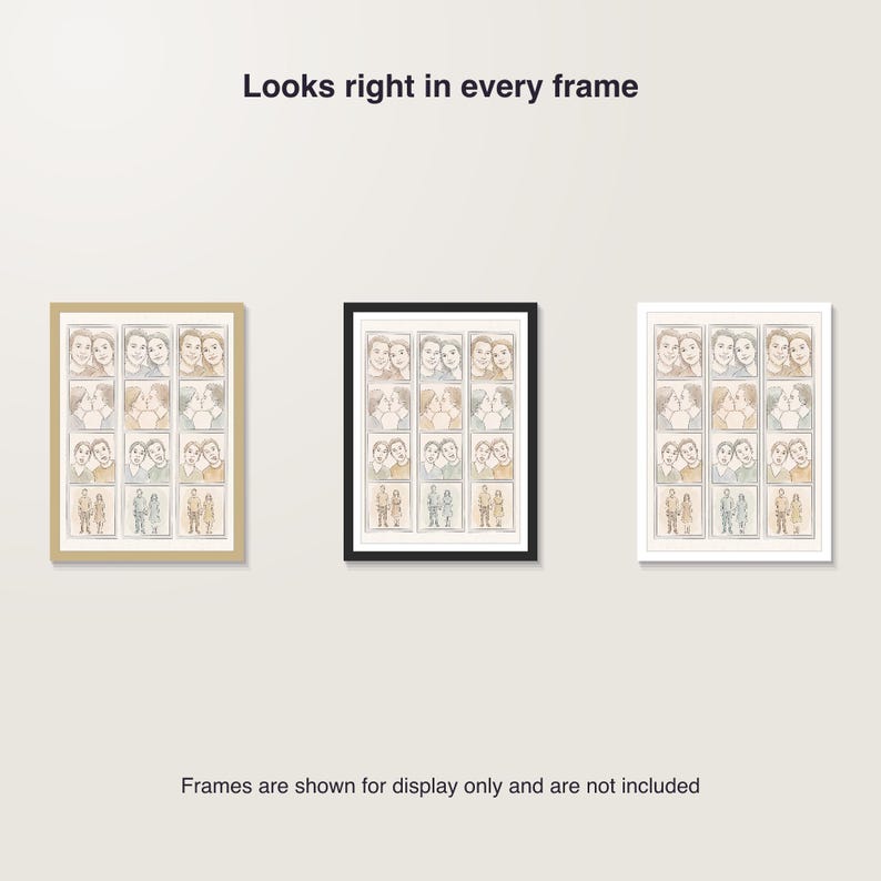 Custom Photo Booth Strip Print, Personalized Wedding Photo Strip Keepsake, Printable PDF 30 x 40 cm, Instant Digital Download image 7