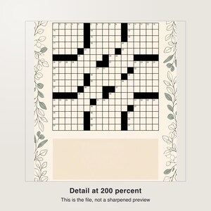 custom crossword puzzle wedding gift, personalized crossword print for couple, printable PDF 30 x 40 cm image 3