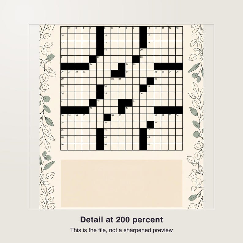 custom crossword puzzle wedding gift, personalized crossword print for couple, printable PDF 30 x 40 cm image 3