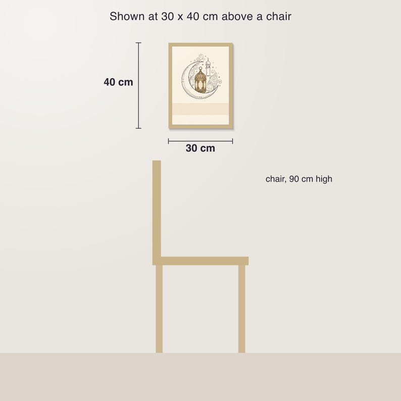 Impresión personalizada con el nombre de la familia para Ramadán, letrero personalizado de Eid Mubarak, decoración islámica para el hogar, PDF imprimible de 30 x 40 cm. imagen 4