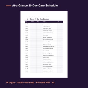 First 30 Days with Your New Dog Planner, Printable PDF, Undated Daily Routine & Training Tracker image 2