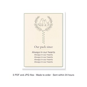 custom pet family poster, our pack since sign, personalized multi pet names print, 30 x 40 cm printable pdf image 6