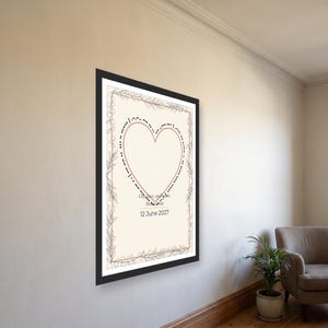 Custom Morse Code Print, Personalized Name and Date Wedding Anniversary Poster, Printable PDF 30 x 40 cm image 4