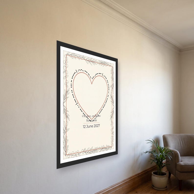 Custom Morse Code Print, Personalized Name and Date Wedding Anniversary Poster, Printable PDF 30 x 40 cm image 4