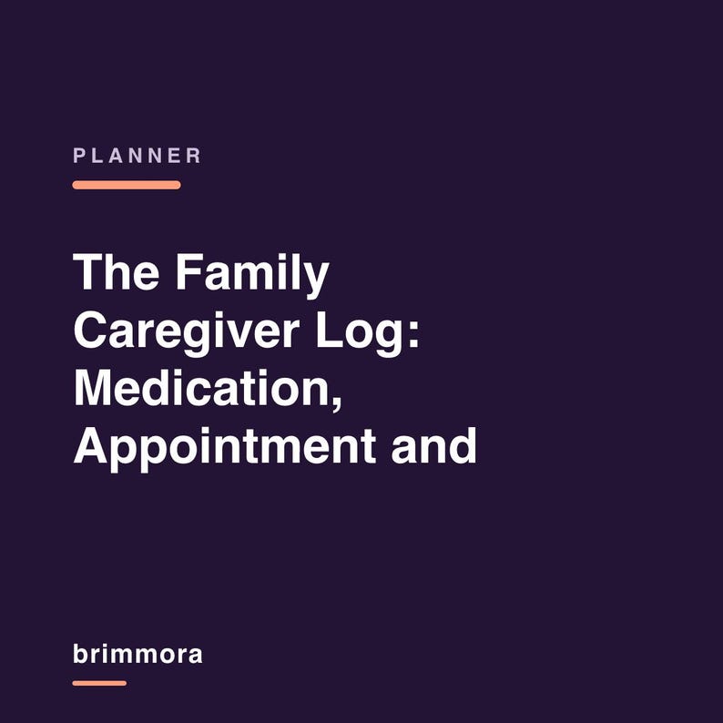 Family Caregiver Log for Adult Children, Medication Tracker, Appointment & Daily Care Planner image 1