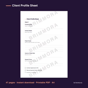 Freelance Client and Invoice Tracker Printable, Weekly Admin Checklist and Payment Follow Up Pages imagen 3