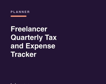 Freelancer Tax Planner, Quarterly Expense Tracker, Printable PDF for Self-Employed