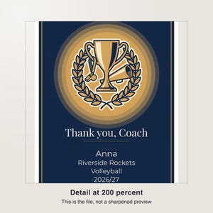 Personalized Thank You Coach Print, Custom Coach Appreciation Poster with Team and Player Names, End of Season Printable Gift PDF image 3