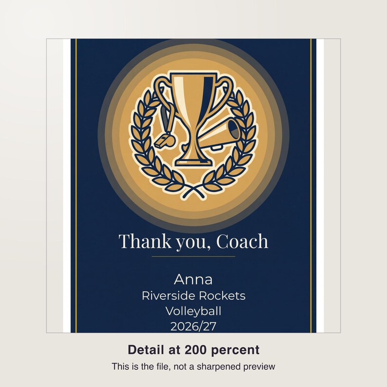 Personalized Thank You Coach Print, Custom Coach Appreciation Poster with Team and Player Names, End of Season Printable Gift PDF image 3