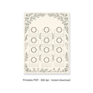 結婚式用席次表ポスター（名入れ可能）、アルファベット順の席案内サイン、印刷可能なPDF、30 x 40 cm 画像 6