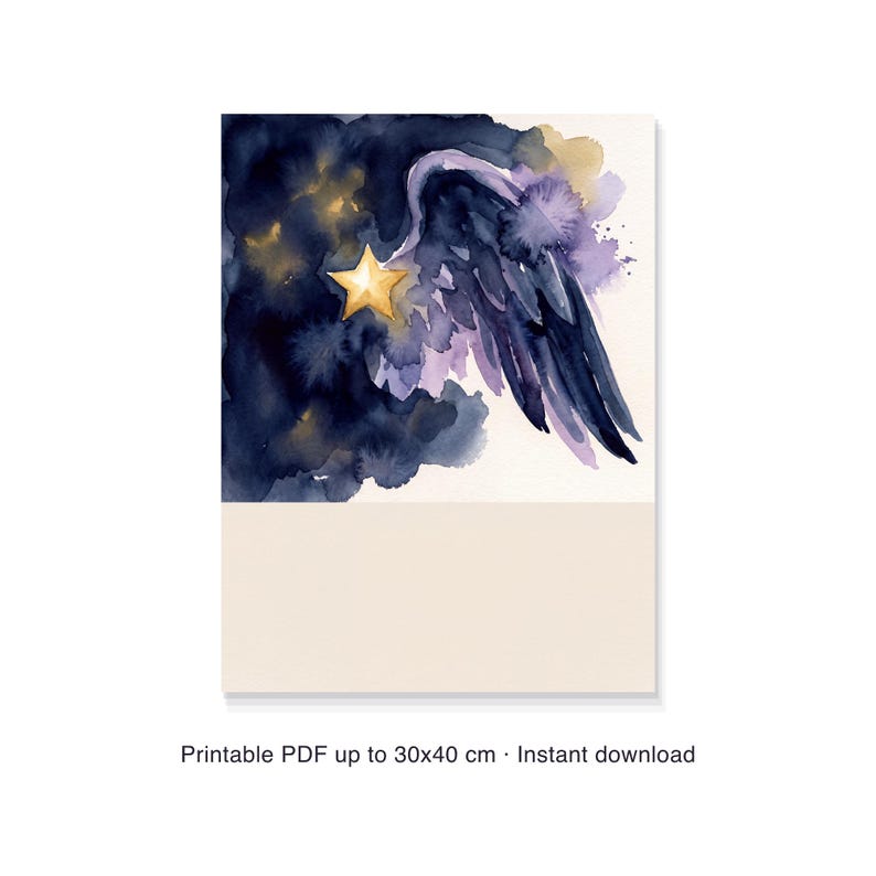 angel baby memorial print personalized with name, printable PDF 8x10 in, instant download, digital file Bild 6