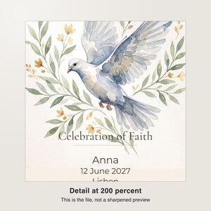 Personalized First Communion Gift Print, Custom Confirmation Gift with Name Date and Bible Verse, Printable PDF 30 x 40 cm image 3