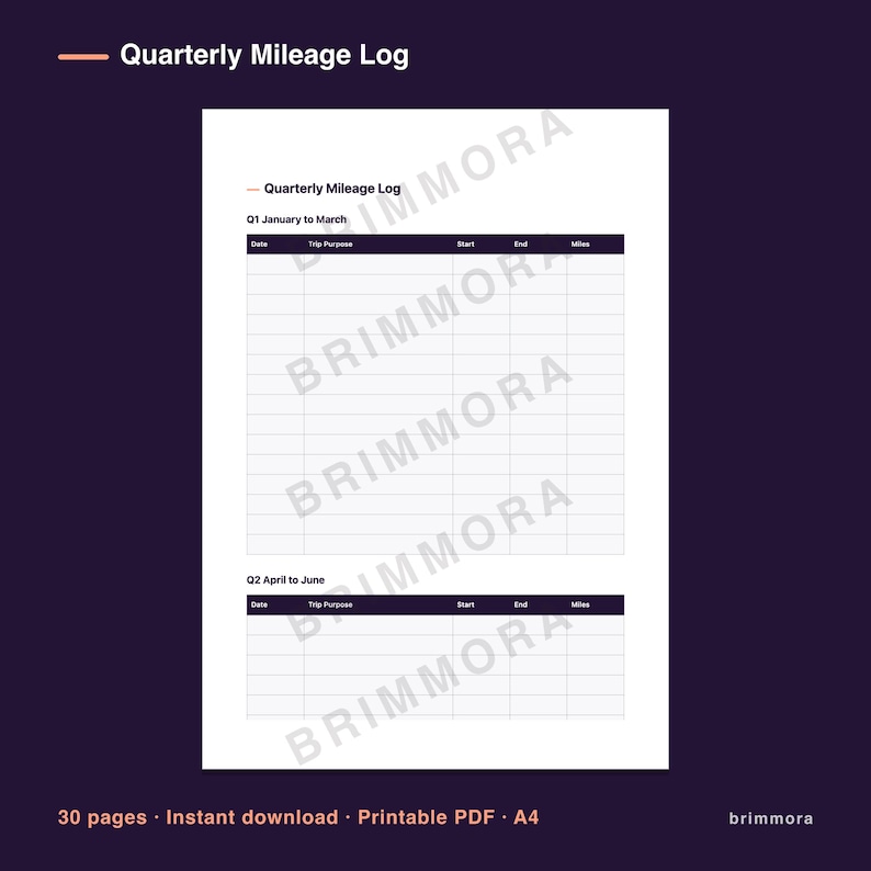 Freelancer Tax Planner, Quarterly Expense Tracker, Printable PDF for Self-Employed image 4