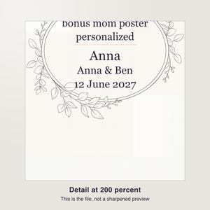 Bonus Mom Poster Personalized, Custom Stepmom Definition Print, Printable Mother's Day Gift with Custom Name image 3