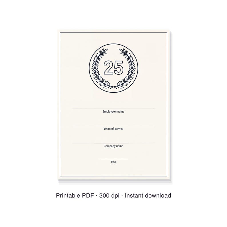 Personalized Work Anniversary Print, Custom Years of Service Poster, Employee Gift PDF image 6