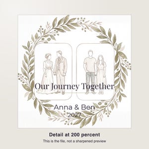 Then and Now Anniversary Photo Print for Couples, Custom Comparison Poster, Printable Instant PDF 30 x 40 cm image 3