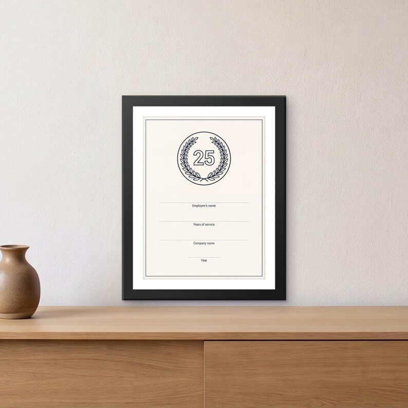 Personalized Work Anniversary Print, Custom Years of Service Poster, Employee Gift PDF image 1
