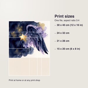 angel baby memorial print personalized with name, printable PDF 8x10 in, instant download, digital file Bild 5