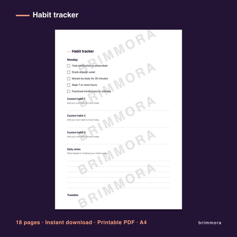 adhd weekly planner printable pdf, time management pages image 4