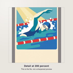 Personalized Swimmer Poster, Custom Swim Team Gift Print with Name and Time, Printable PDF Wall Art, 30 x 40 cm image 3