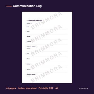 Freelance Planner with Retainer Tracker Client Log Printable PDF zdjęcie 5