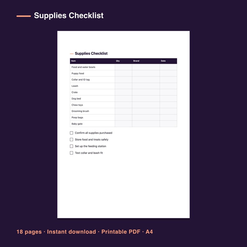 First 30 Days with Your New Dog Planner, Printable PDF, Undated Daily Routine & Training Tracker image 5