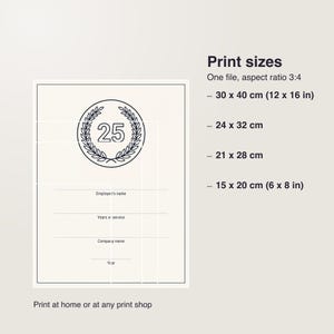 Personalized Work Anniversary Print, Custom Years of Service Poster, Employee Gift PDF image 5