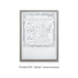 Personalized national park map print, custom travel tracker poster with family name, 30 x 40 cm PDF, instant download image 6