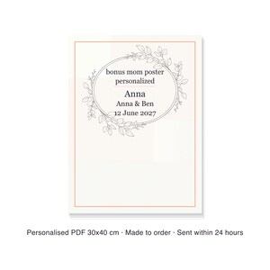 Bonus Mom Poster Personalized, Custom Stepmom Definition Print, Printable Mother's Day Gift with Custom Name image 6