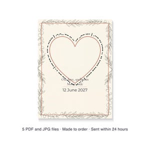Custom Morse Code Print, Personalized Name and Date Wedding Anniversary Poster, Printable PDF 30 x 40 cm image 10