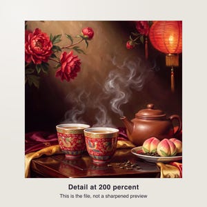 Chinesisches Teezeremonie Poster, Double Happiness Kunstdruck, Hochzeit Wandbild, Digitaler Download PDF bis 30x40 cm imagen 3