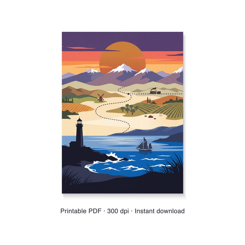 Digitale Hochzeits-Reisekarte als Gästebuch-Poster – Linienzeichnung auf Naturweiss, PDF bis 30x40 cm, Sofort-Download imagen 6