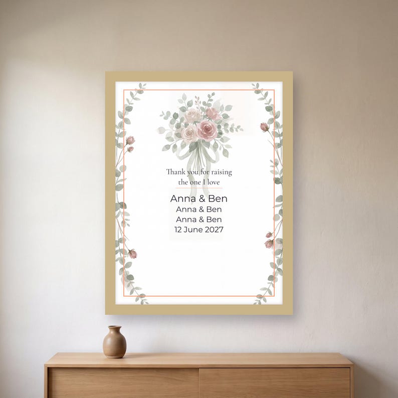 Mother of the Groom Poem Print, Personalized Wedding Gift for Parents, Custom Names and Wedding Date, Printable Wall Art PDF Bild 1