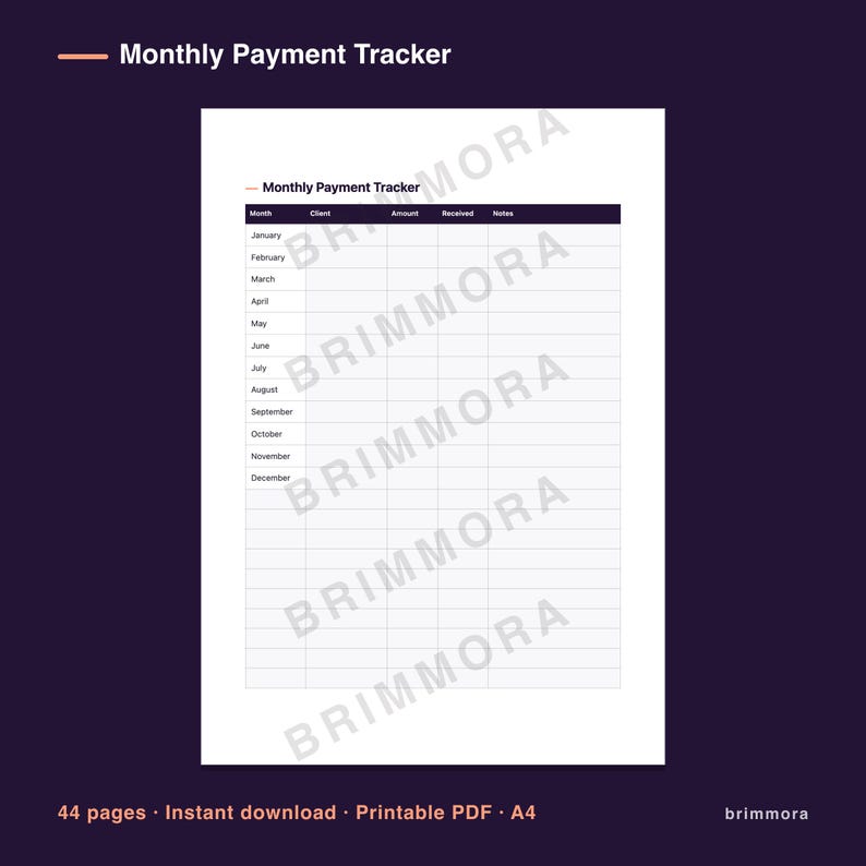 Freelance Planner with Retainer Tracker Client Log Printable PDF zdjęcie 3