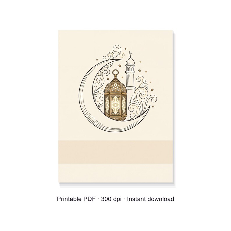 Impresión personalizada con el nombre de la familia para Ramadán, letrero personalizado de Eid Mubarak, decoración islámica para el hogar, PDF imprimible de 30 x 40 cm. imagen 6