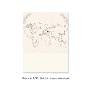 Mappa personalizzata per relazioni a distanza, distanza tra noi, poster personalizzato per coppie, regalo di anniversario a chilometri di distanza immagine 6