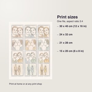 Custom Photo Booth Strip Print, Personalized Wedding Photo Strip Keepsake, Printable PDF 30 x 40 cm, Instant Digital Download image 5