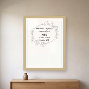 Bonus Mom Poster Personalized, Custom Stepmom Definition Print, Printable Mother's Day Gift with Custom Name image 1