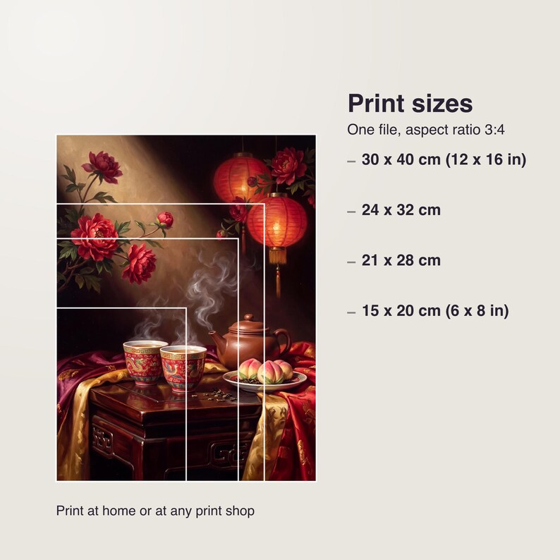 Chinesisches Teezeremonie Poster, Double Happiness Kunstdruck, Hochzeit Wandbild, Digitaler Download PDF bis 30x40 cm imagen 5