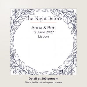 Rehearsal Dinner Welcome Sign Personalized, Custom The Night Before Wedding Sign with Names and Date, Printable Wall Art image 3